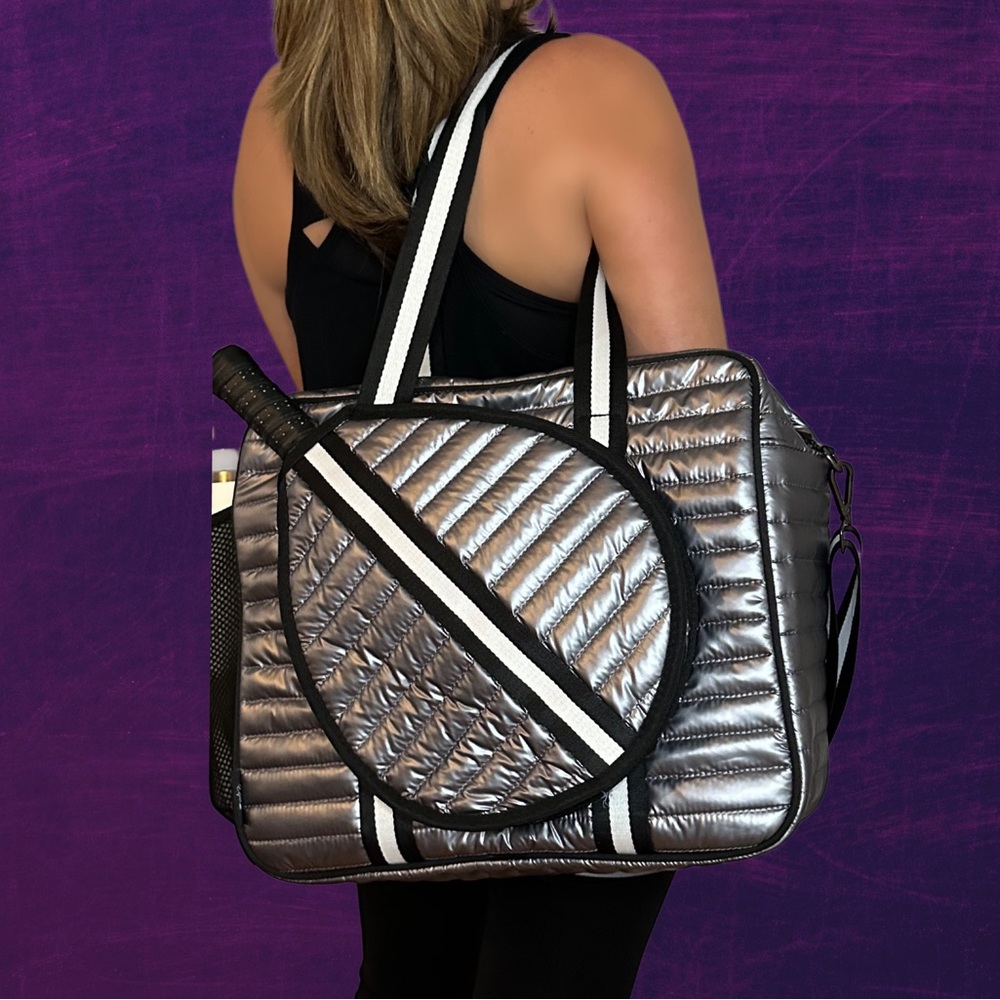 Women’s Pickleball Bag- Silver Puffer